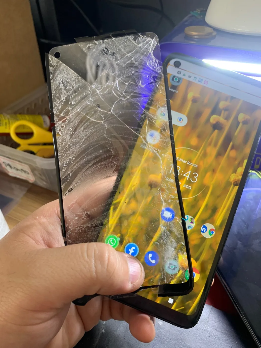 Tela recuperada com o display original